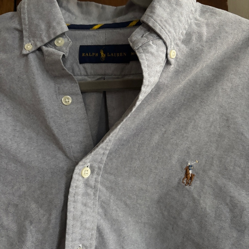 Ralph Lauren Men’s Oxford Button Down Shirt in Grey Size XL - Picture 3 of 5